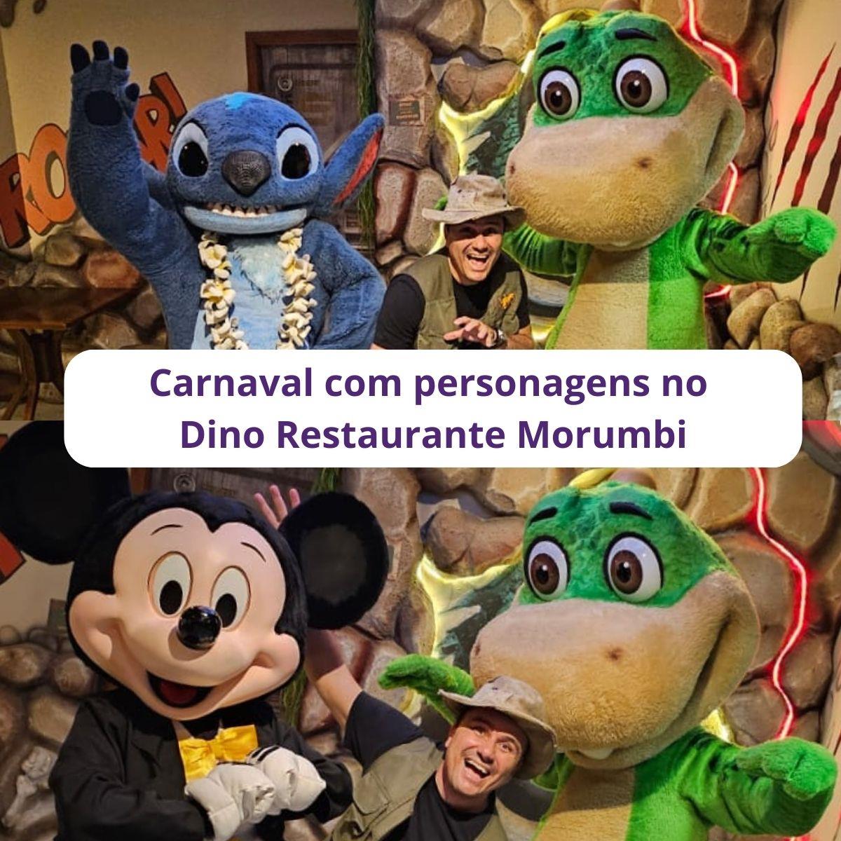 Almoço de Carnaval com personagens no Dino Restaurante Morumbi