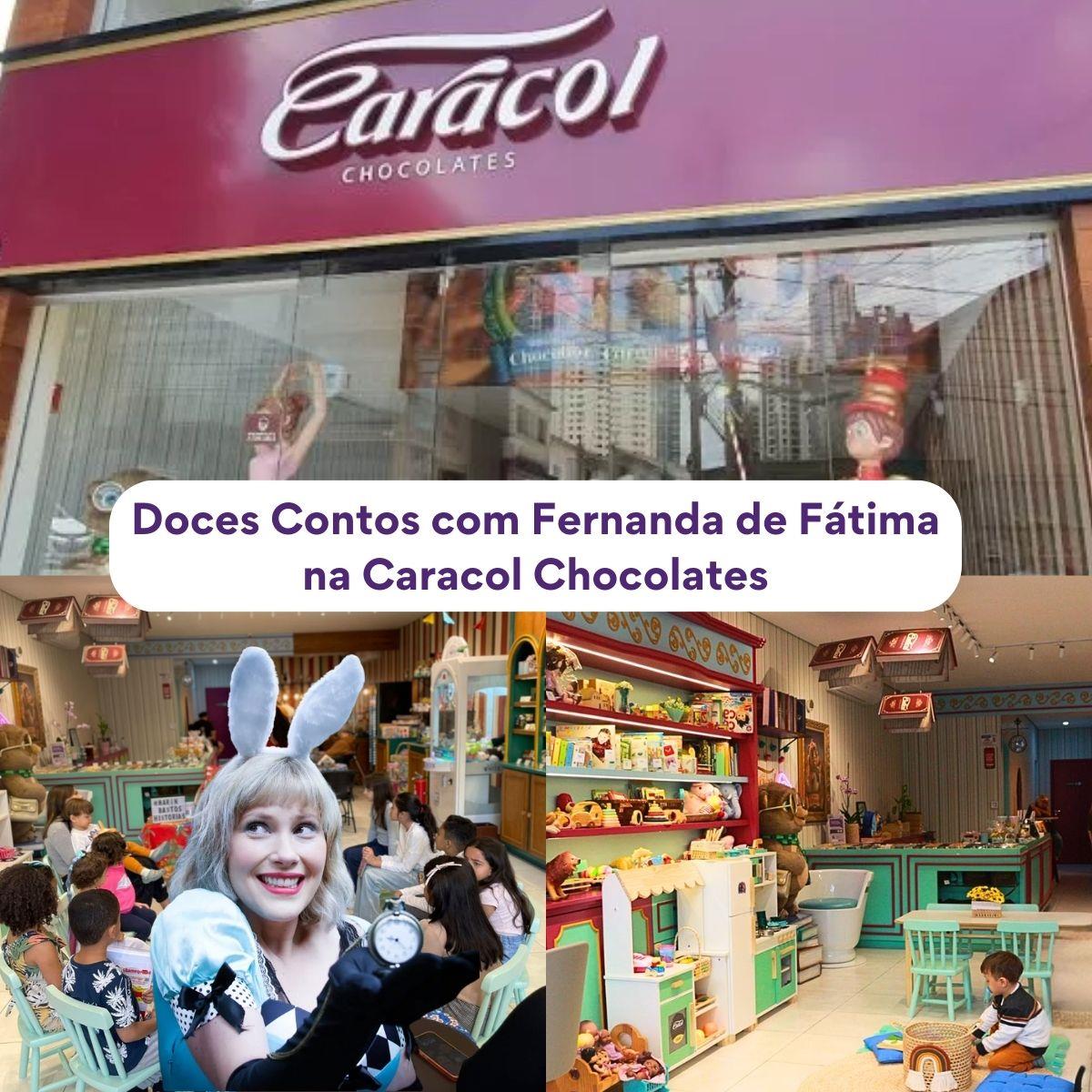 Contação de História  com Fernanda de Fátima na Caracol Chocolates