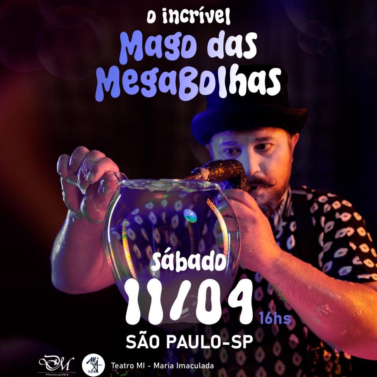 O Mago das Bolhas no Teatro Maria Imaculada