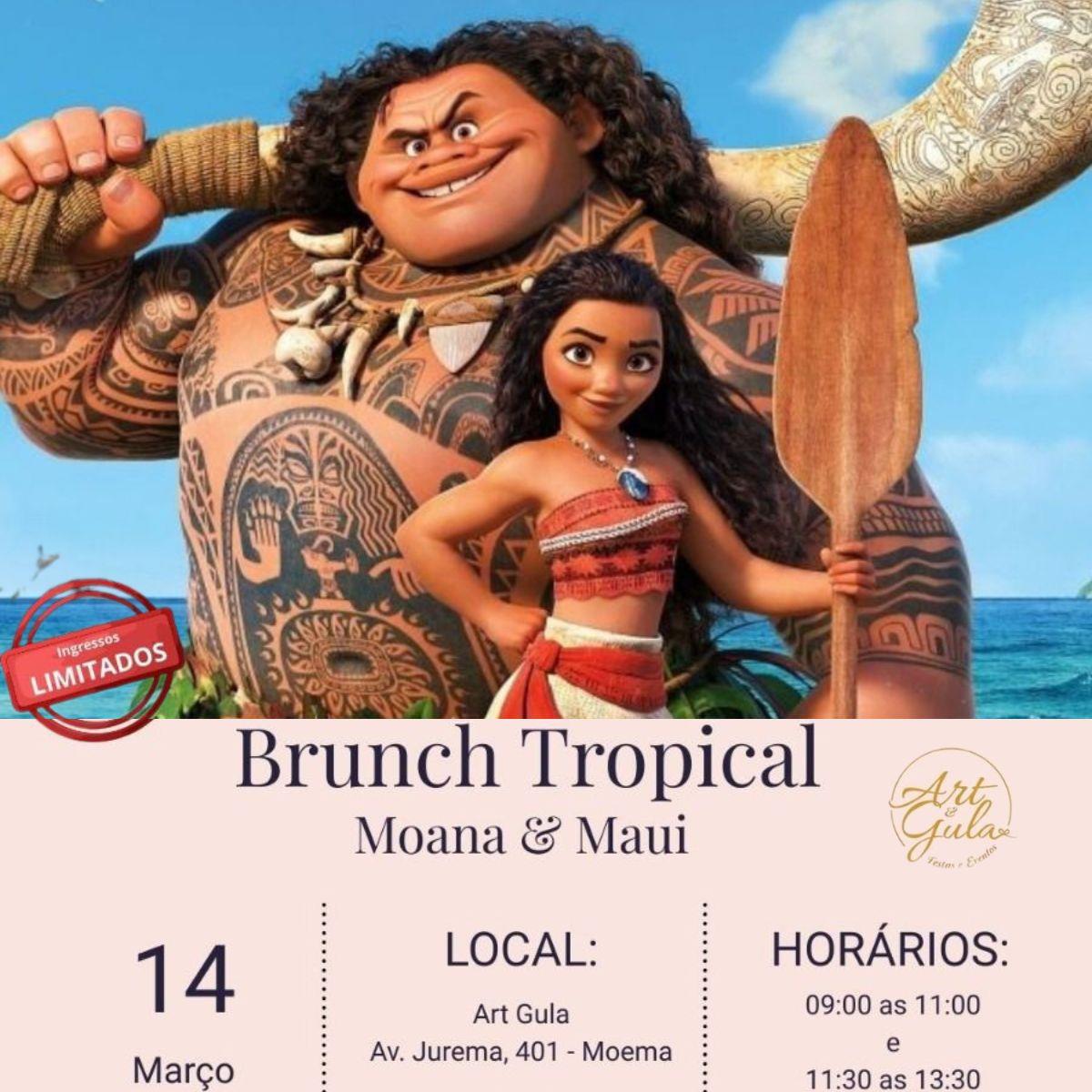 Brunch Tropical - Moana e Maui no Buffet Art & Gula