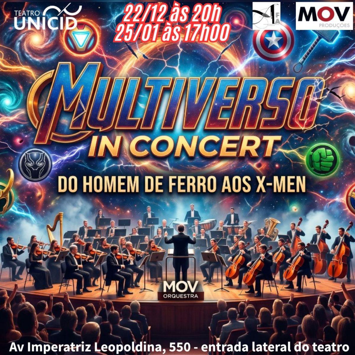 Multiverso In Concert -  Do Homem de Ferro ao X-Men no Teatro UNICID